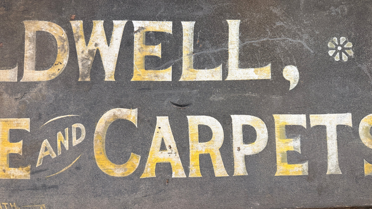 E.Caldwell Double-Sided Smaltz Sign | Late 19th Century