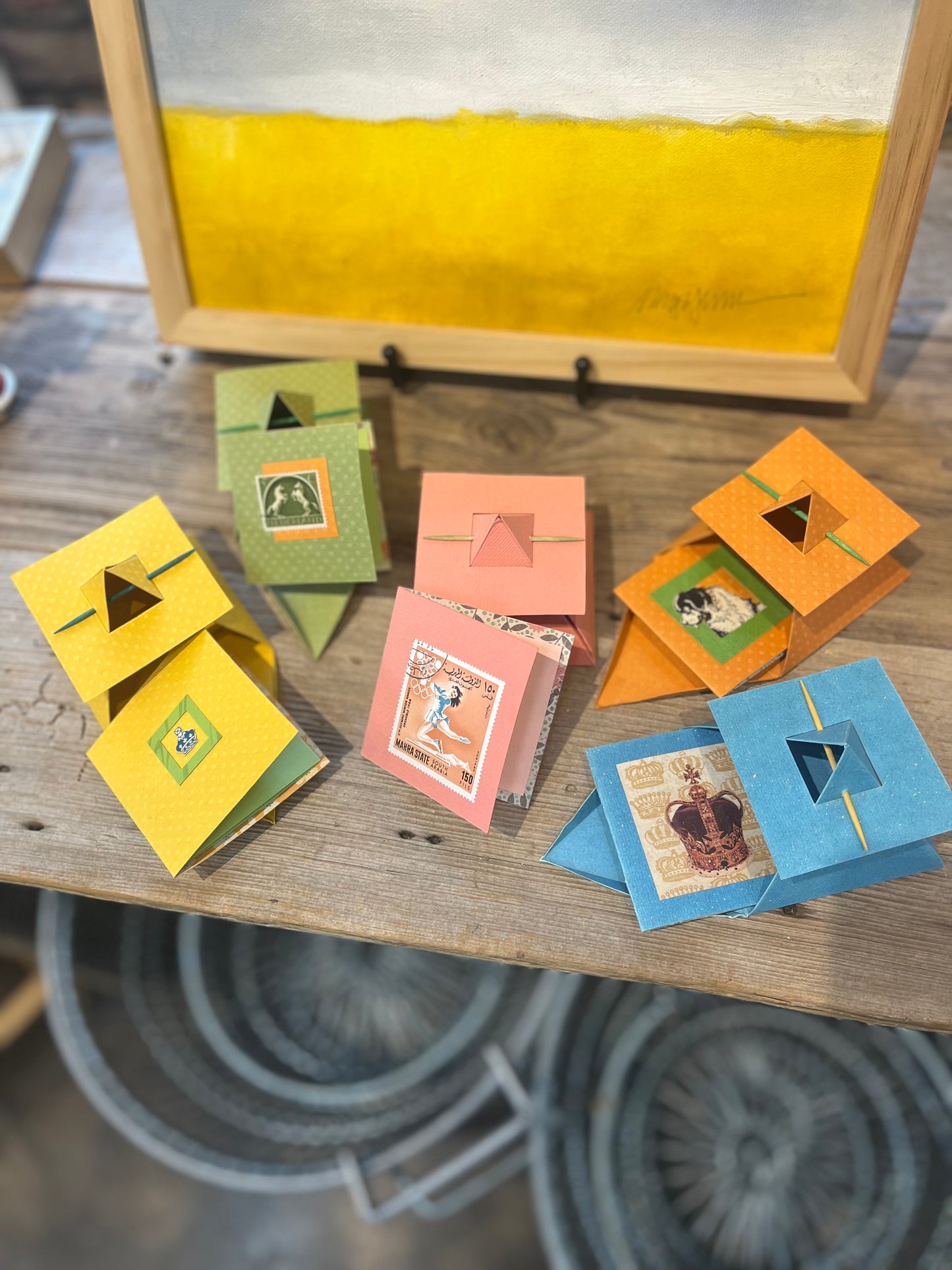 Card Boxes w/Vintage materials | Handmade | Andrea Maginnis