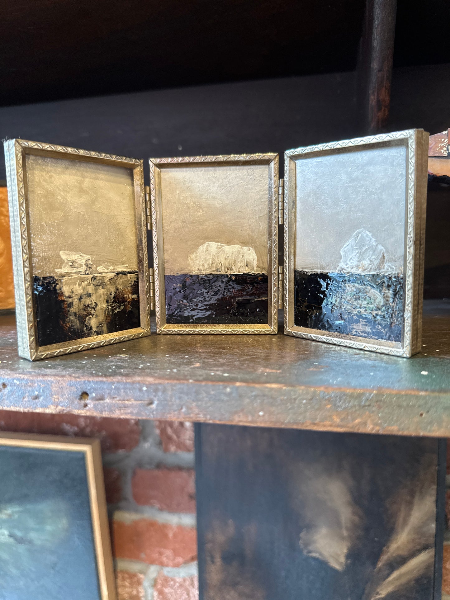 “Volpe Reception Triptych" | Tar, oil | Chris Volpe