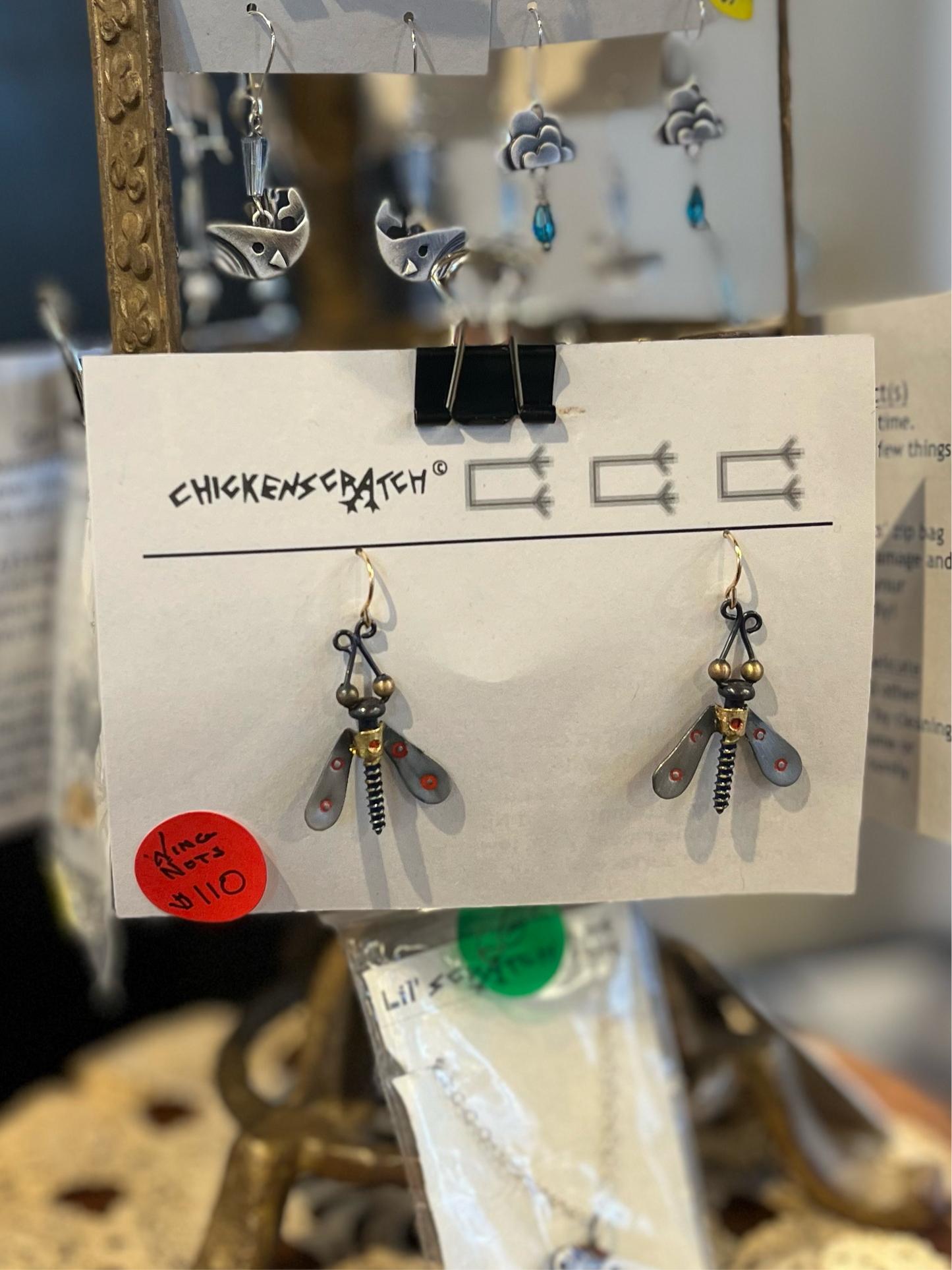 Winged Nut Earrings | Chickenscratch