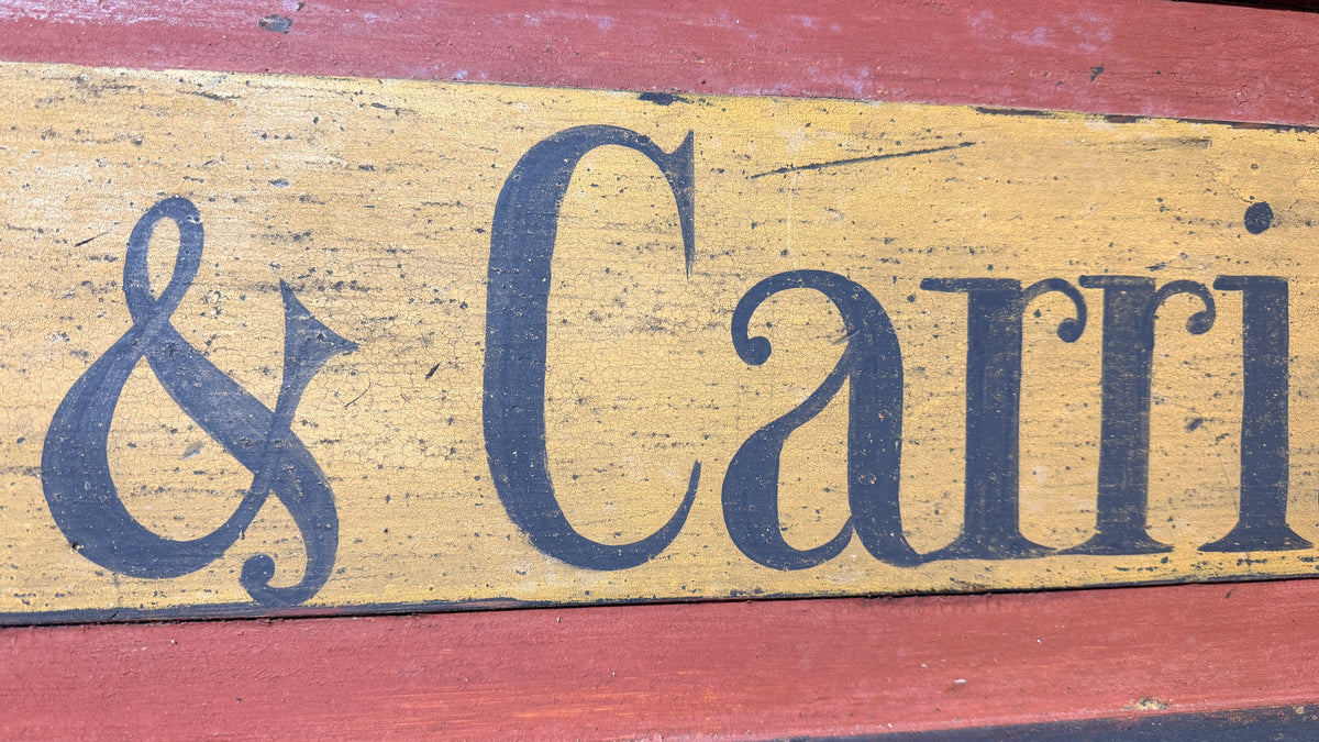 Hand-Crafted Folk Art Sign on early/mid 19th Century Panel | 1970s