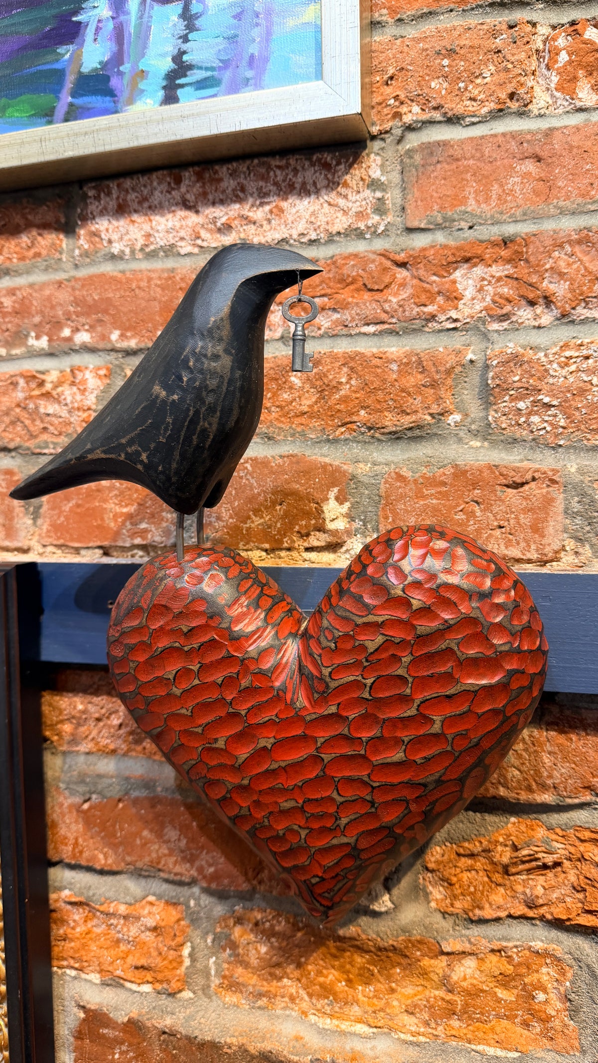 Raven & Heart | Carved Wood