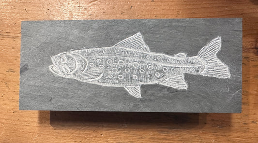 Trout l Carved on Slate | Sm Rectangle | Updike