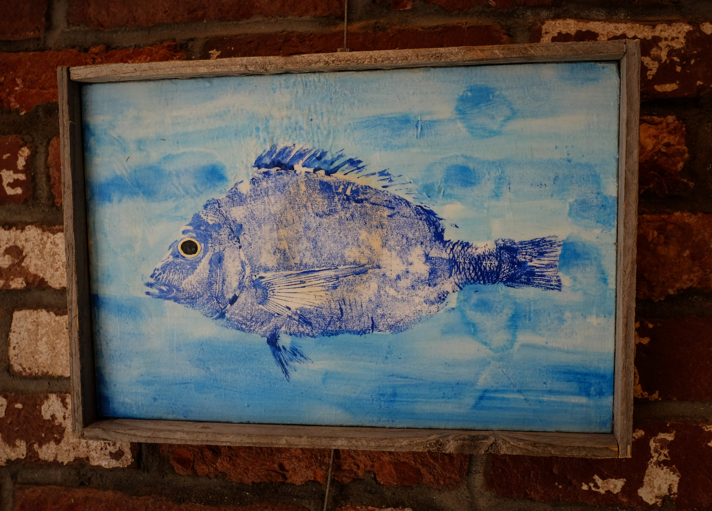 Gyotaku Fish Print in Dune Fence Frame | Jenna Reedy