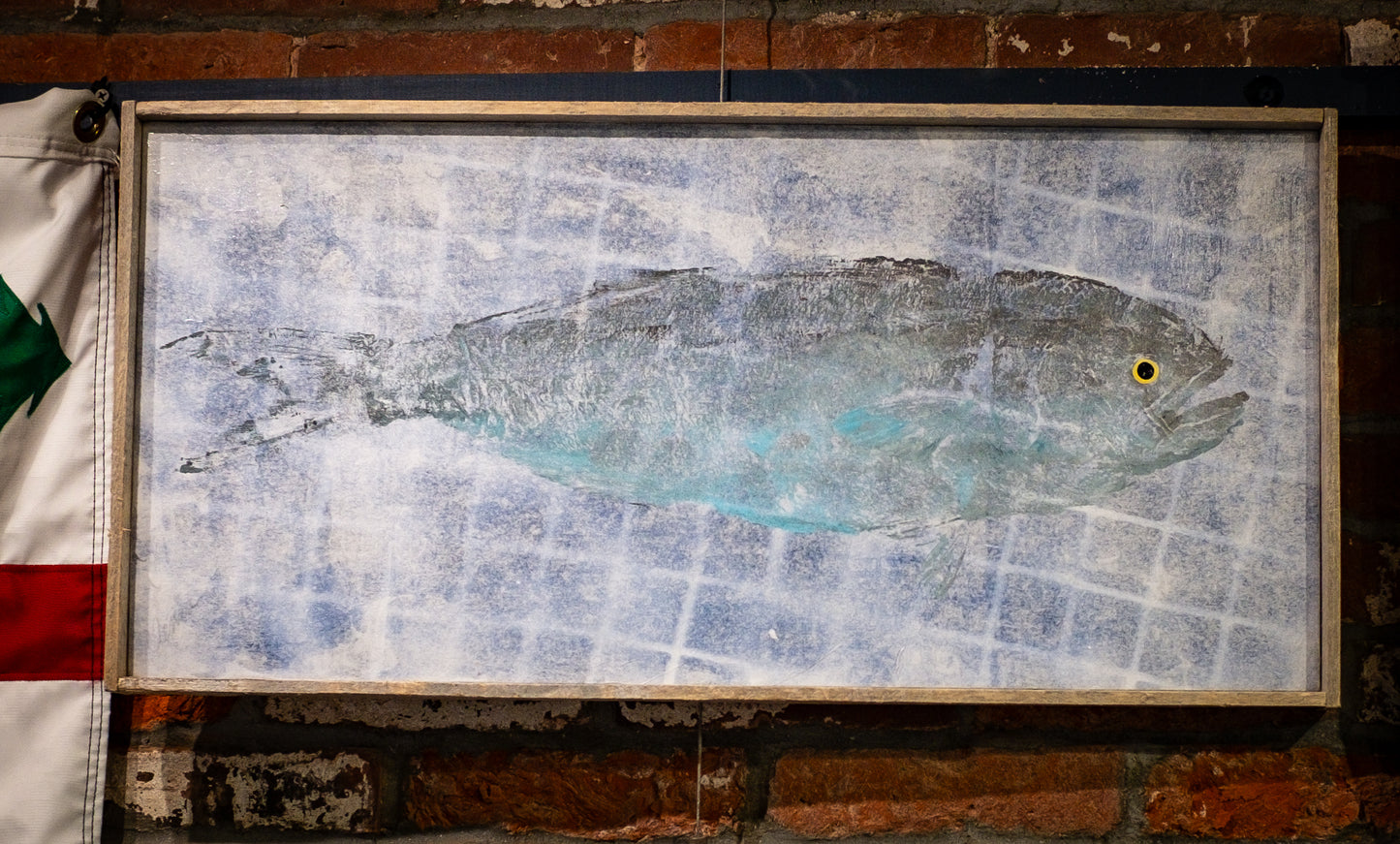 Bluefish Print in Reclaimed Dune Fence Frame | Jenna Reedy