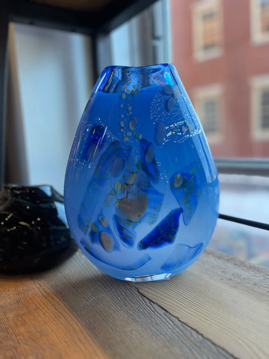 Large Algae Series | 11" Vase | Blue Translucent