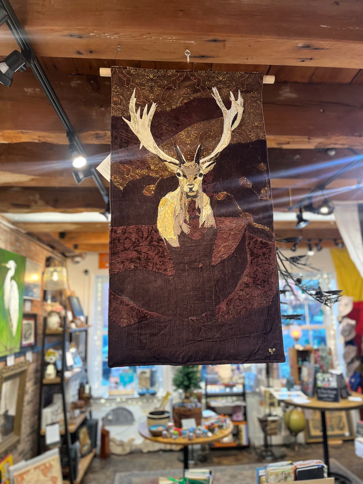 Stag Tapestry | Reclaimed Fabrics Art by DUO