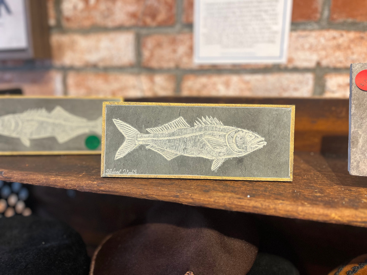 Bluefish Carved on Slate | Sm Rectangle | Updike