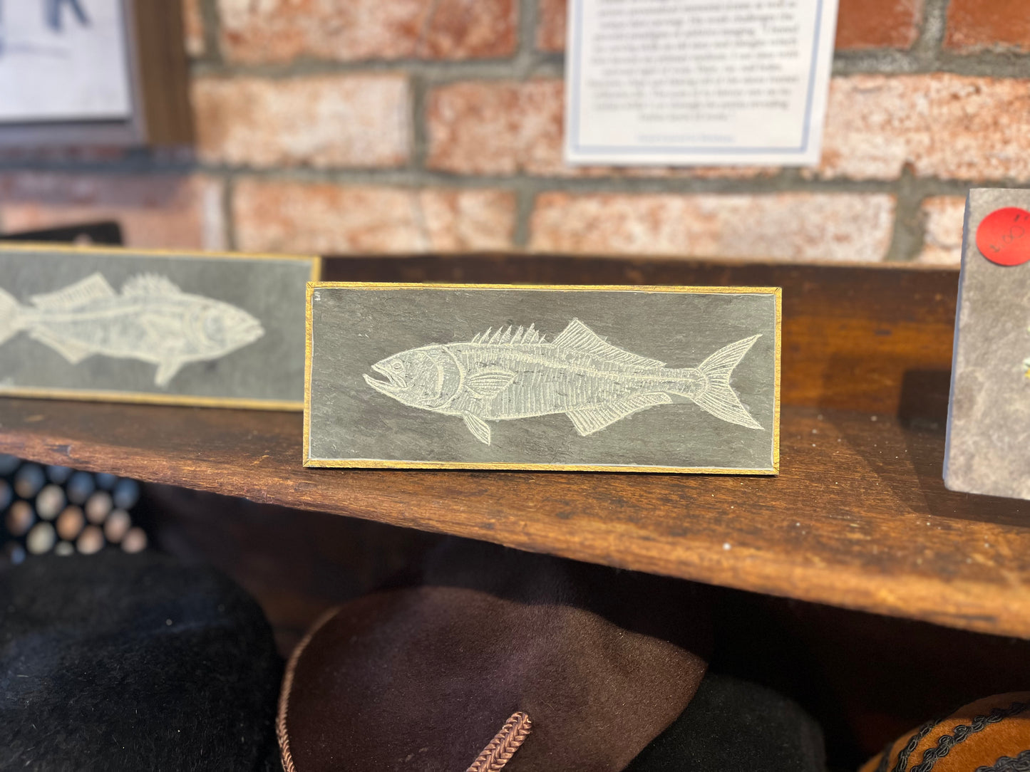 Fish Carved on Slate | Sm Rectangle | Updike