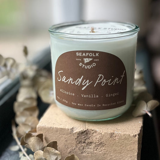 "Sandy Point" Candle | 10 oz in Recycled Glass