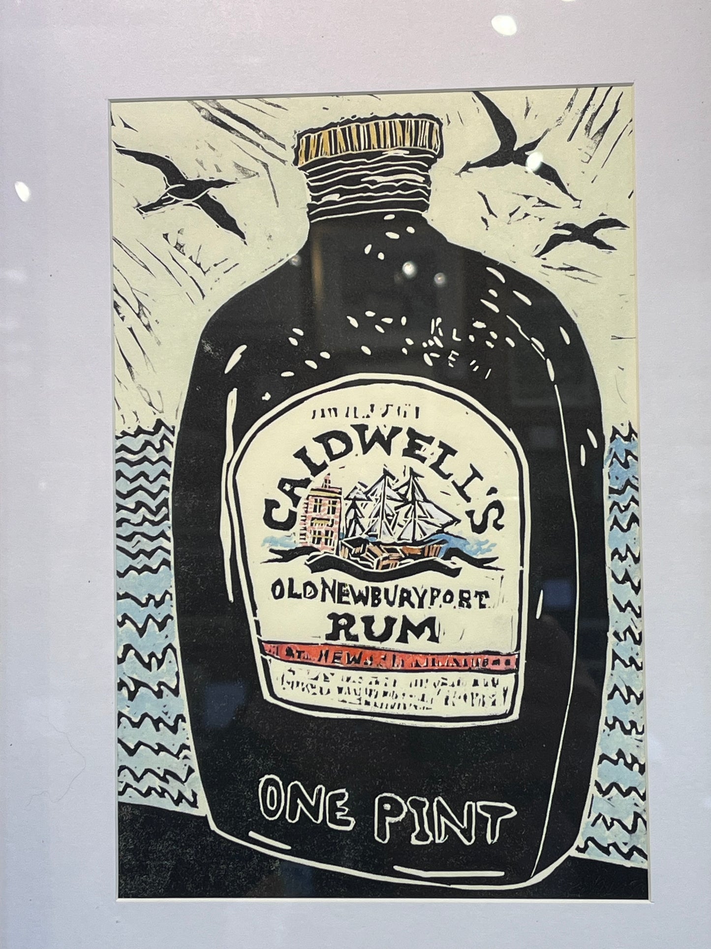 Chris Robinson | "Caldwell’s Rum" | Linocut - Unframed