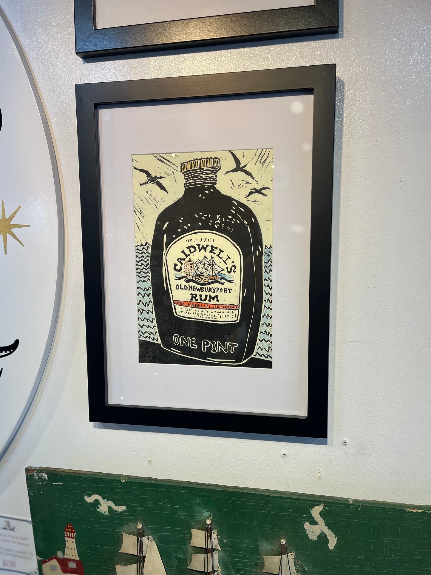 Chris Robinson | "Caldwell’s Rum" | Linocut - Framed