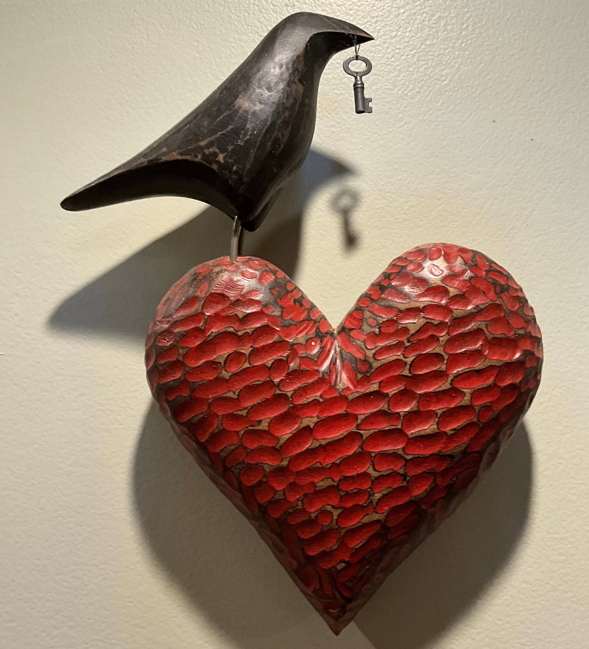 Raven & Heart | Carved Wood