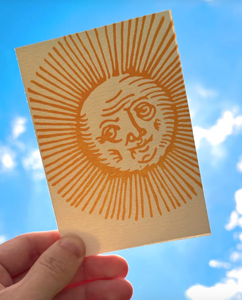 Saturn Press | Old Sol | Letterpress Cards (x6)