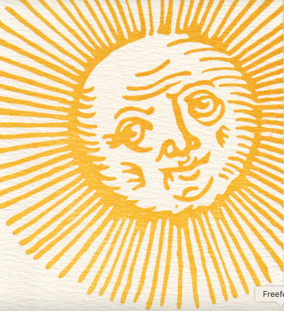 Saturn Press | Old Sol | Letterpress Cards (x6)