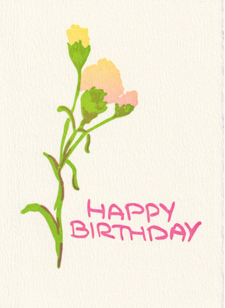 Saturn Press | Birthday Carnation | Letterpress Card