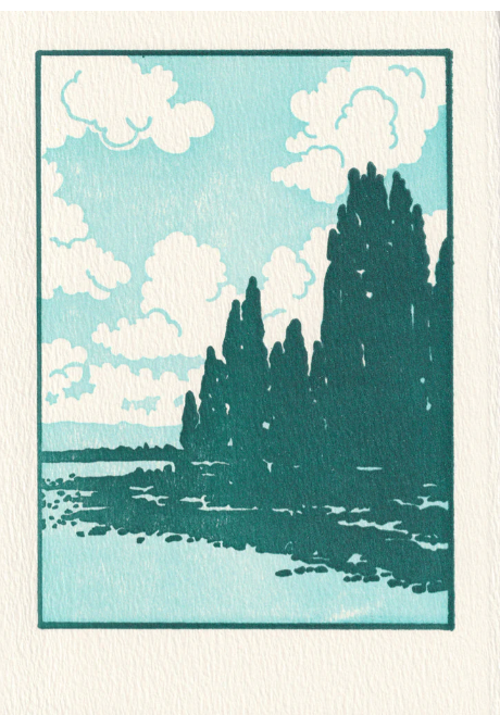 Saturn Press | Lake Clouds c1903 | Letterpress Card