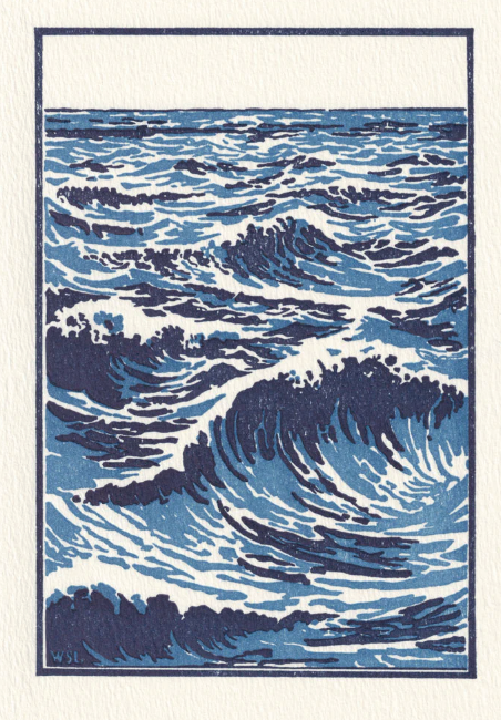 Saturn Press | The Sea by WSL c1913 | Letterpress Card