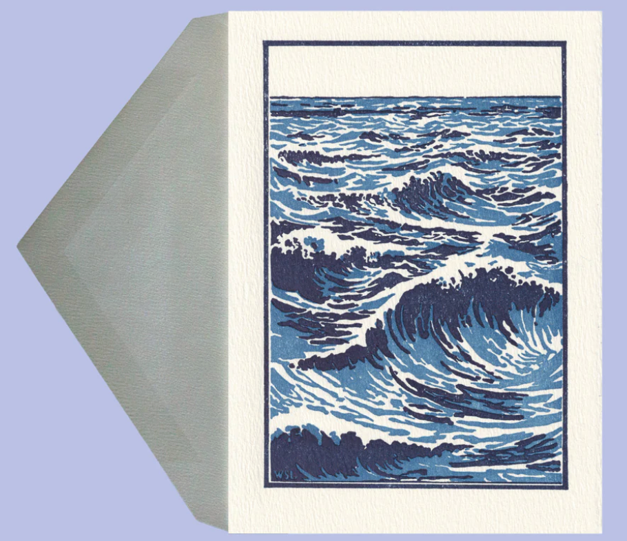 Saturn Press | The Sea by WSL c1913 | Letterpress Card