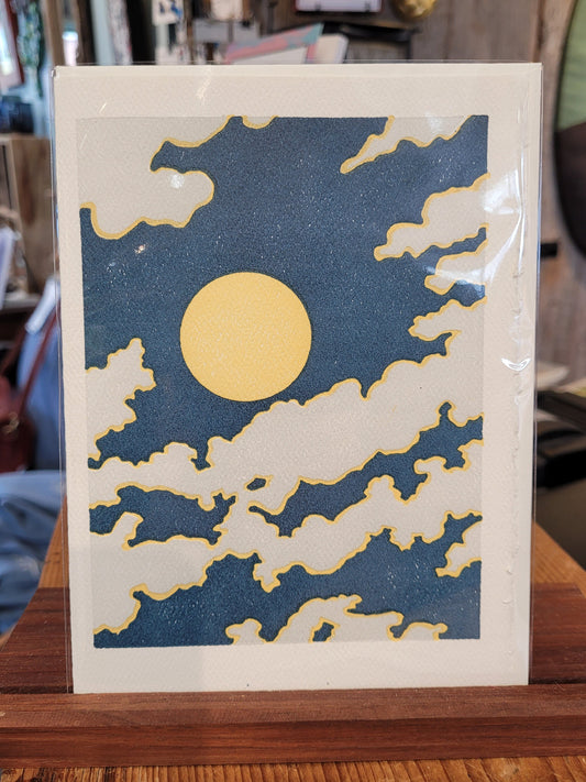 Saturn Press | Partly Cloudy | Letterpress Card