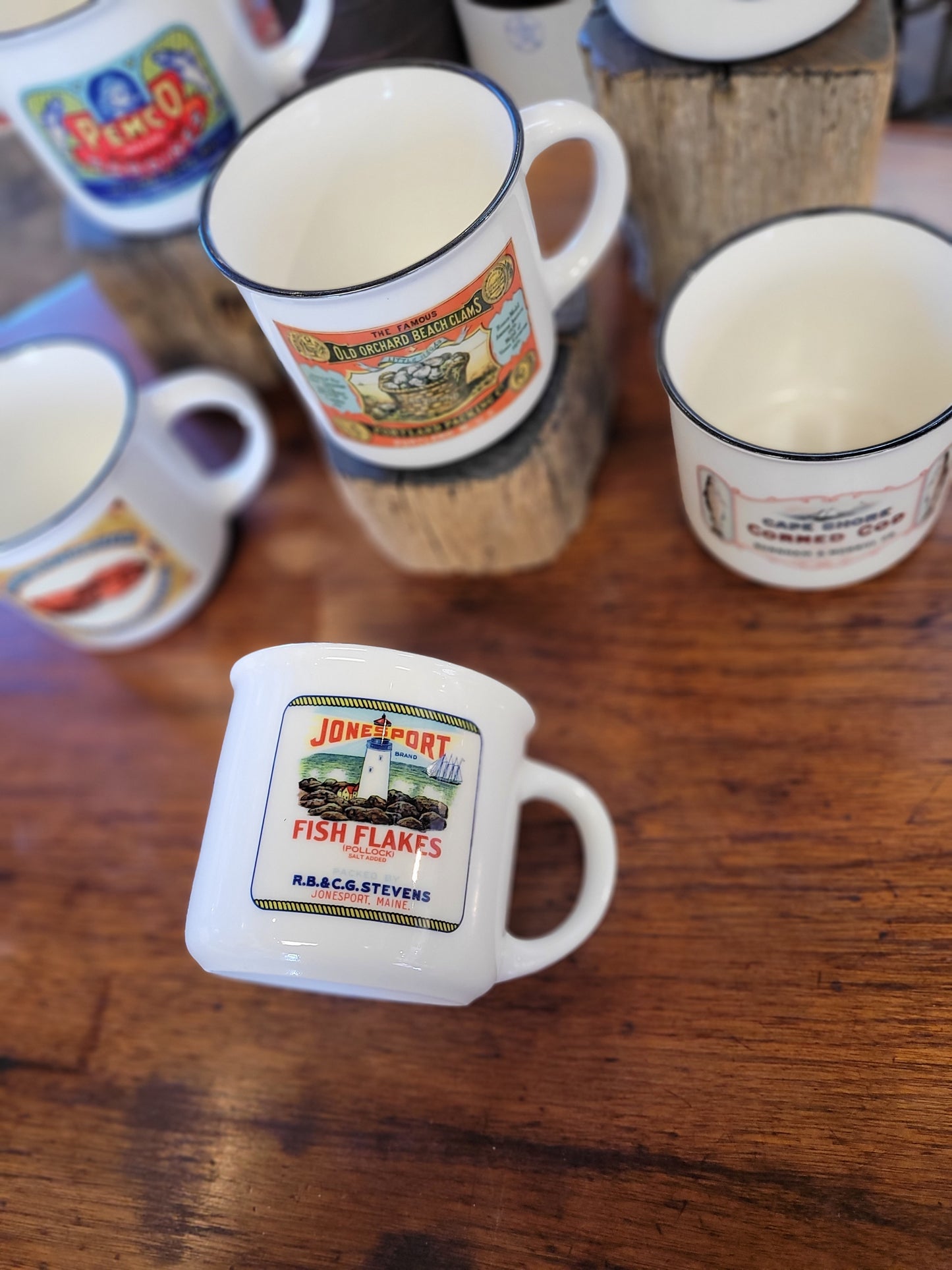 NE Cannery Series | Jonesport Fish Flakes | Ceramic Camper Mug