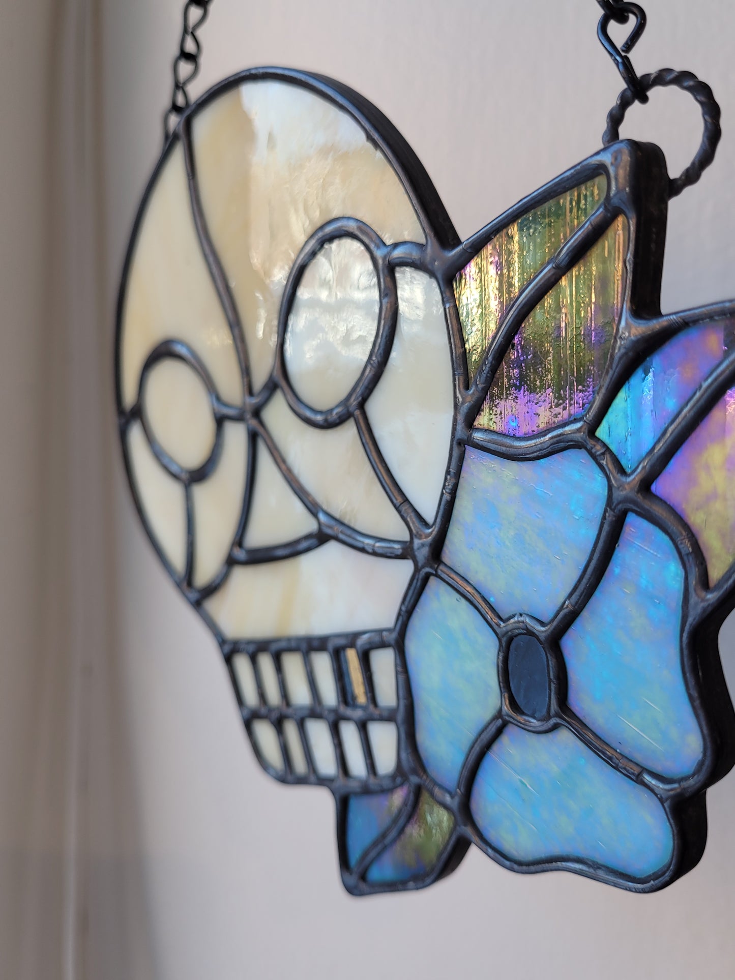 Skull w/Flower Design | Stained Glass | Afterlife Glass