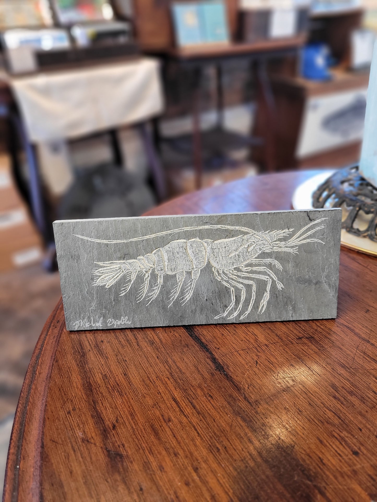 Lobster l Carved on Slate | Sm Rectangle | Updike