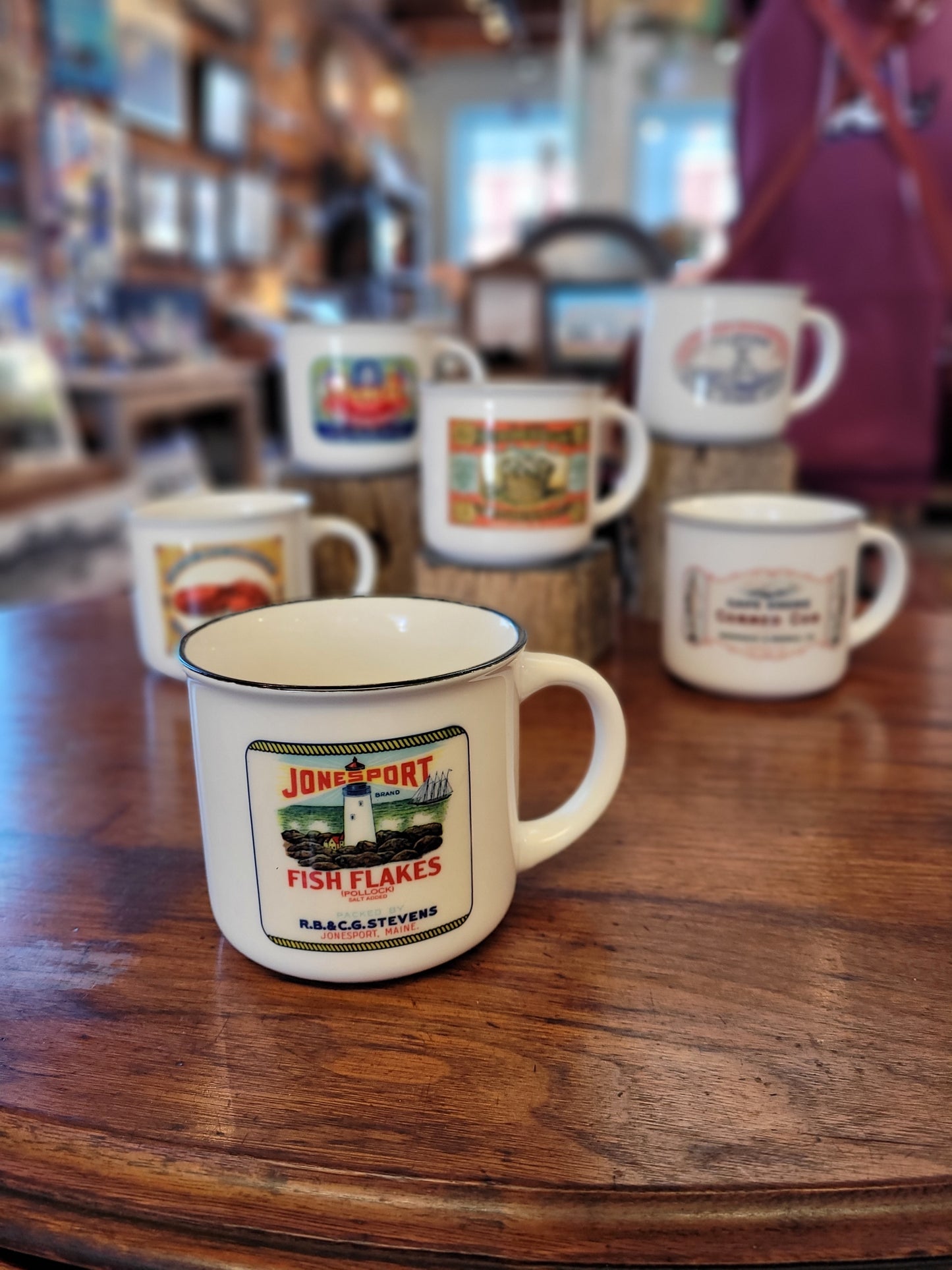 NE Cannery Series | Jonesport Fish Flakes | Ceramic Camper Mug