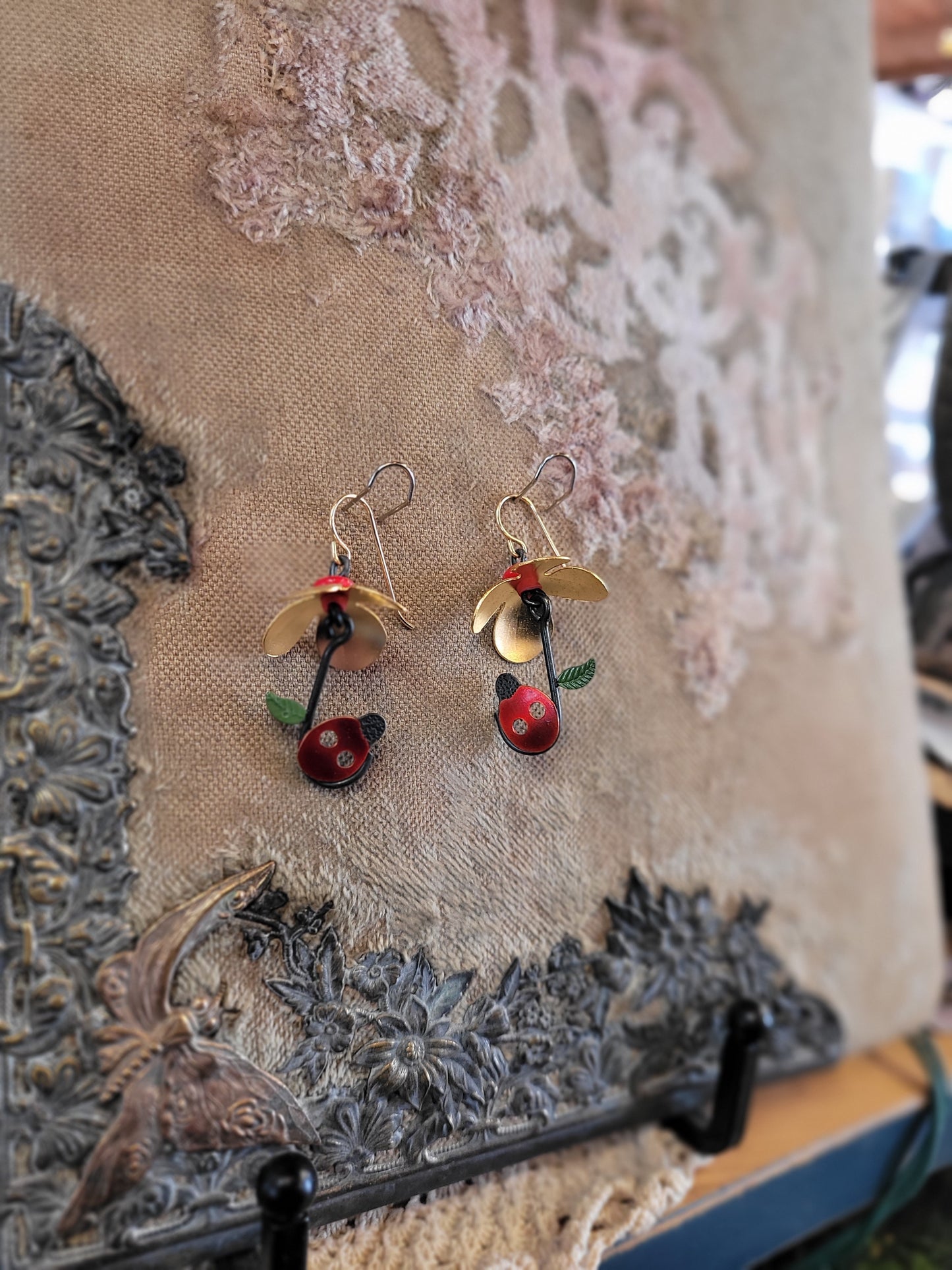 Ladybug Umbrella Earrings | Chickenscratch