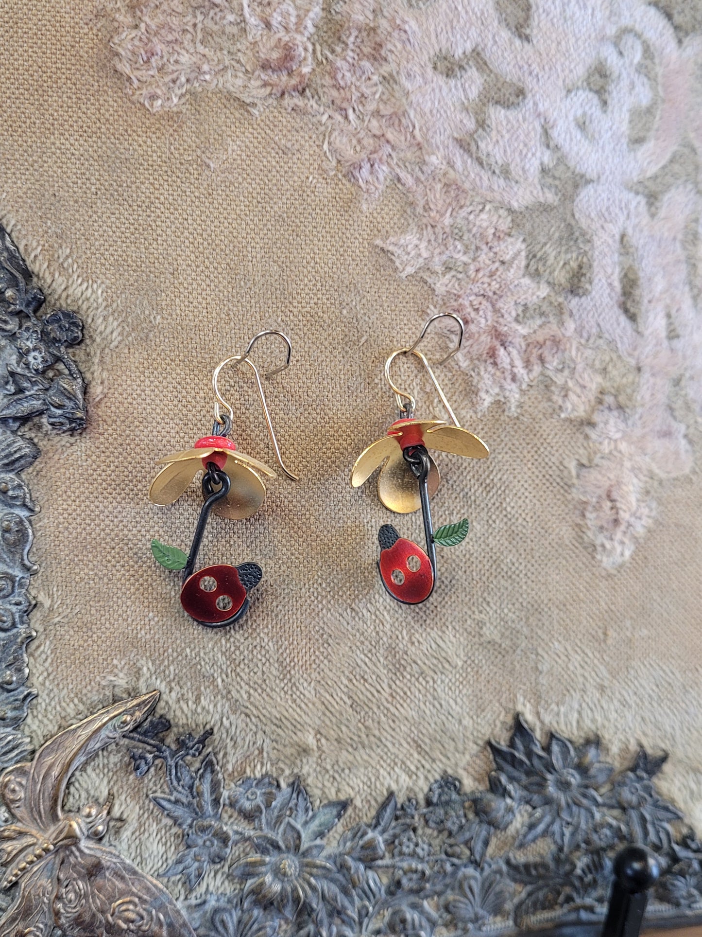 Ladybug Umbrella Earrings | Chickenscratch