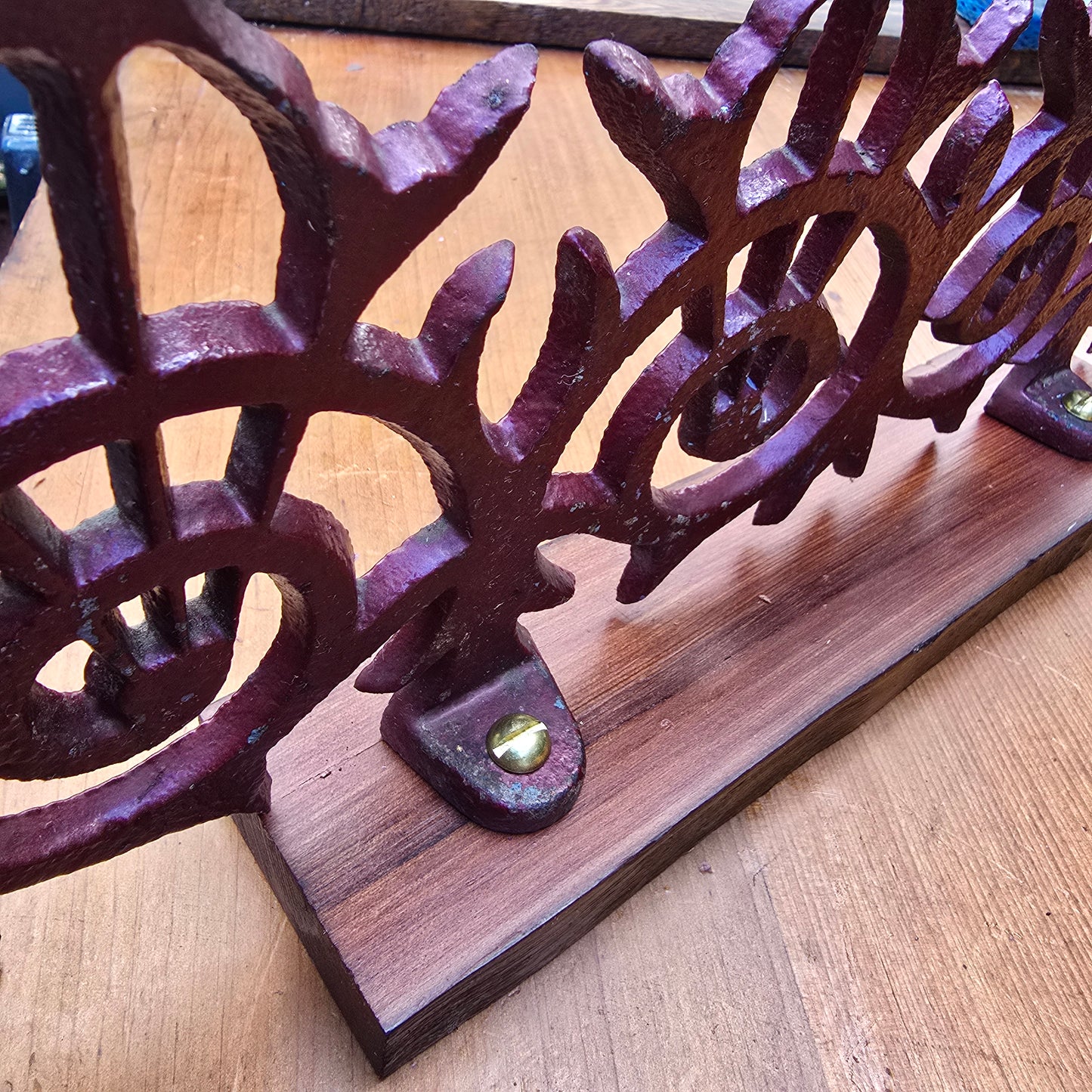 Antique Painted Snowdog on Navy Yard Redwood