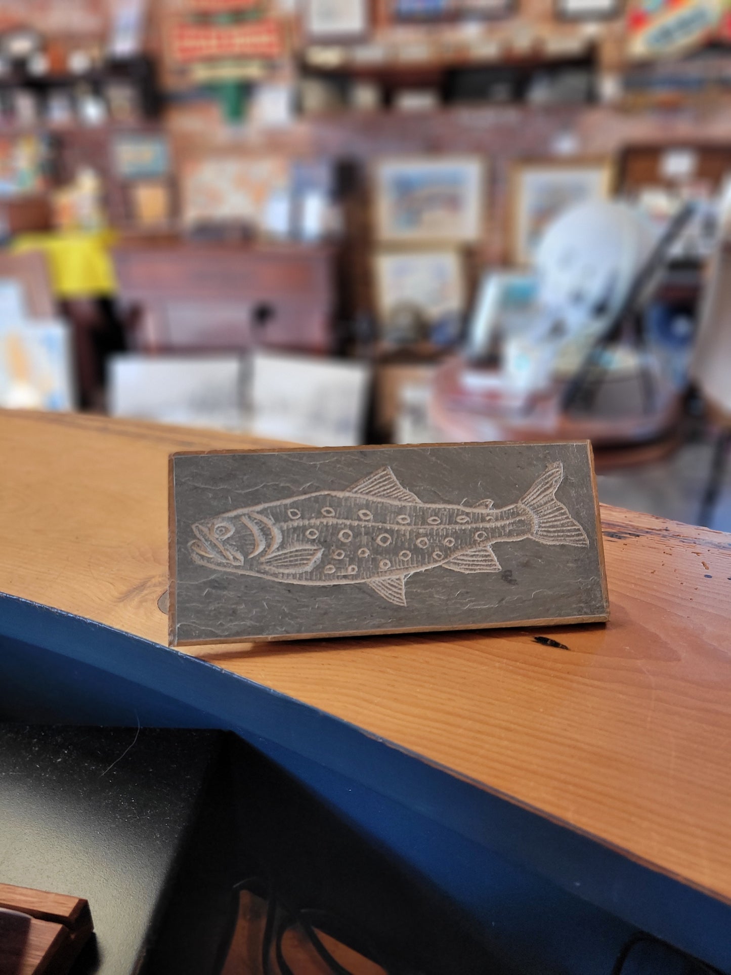Trout l Carved on Slate | Sm Rectangle | Updike