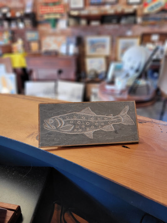 Trout l Carved on Slate | Sm Rectangle | Updike