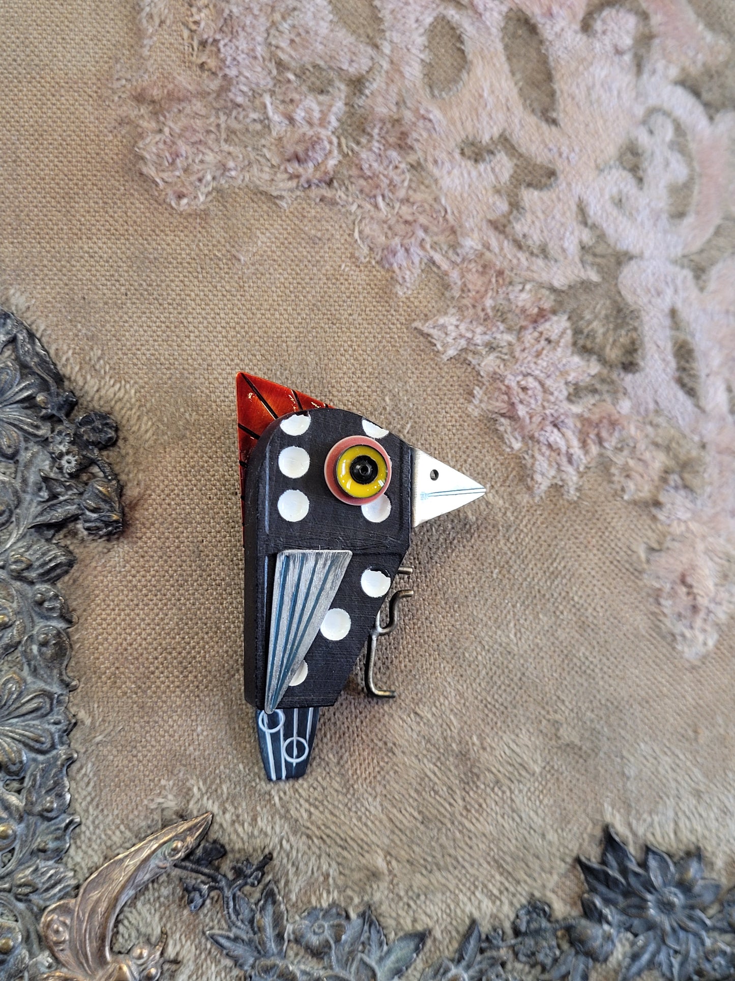 Spotted Woodpecker Pin | Chickenscratch