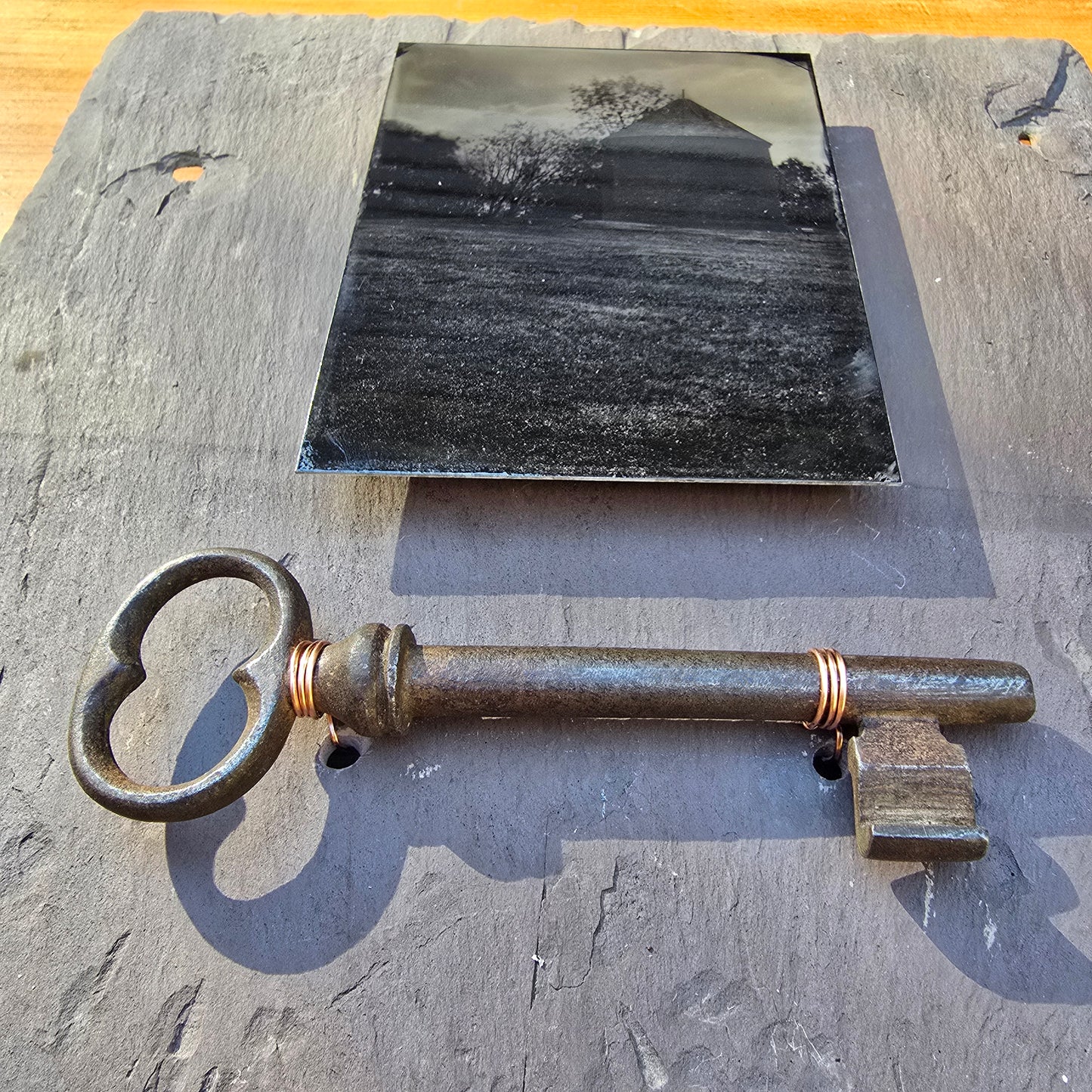 “The Powder House"| Original NESB Tintype on 19th Century Roof Slate