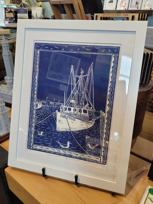 Chris Robinson | Early Times NBPT Boardwalk | Linocut - Framed
