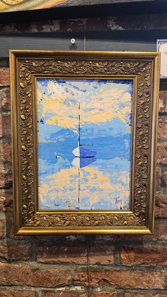 Moored in Blue | Tim Connors | Gold Frame