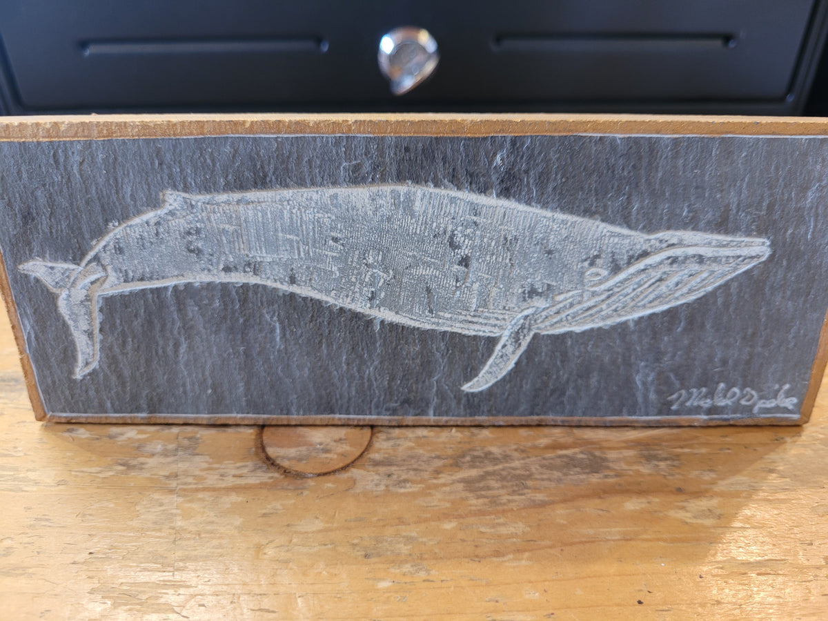 Humpback Whale #2 l Carved on Slate | Sm Rectangle | Updike