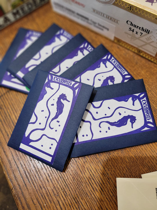 Saturn Press | Ex Libris Seahorse  | Bookplates