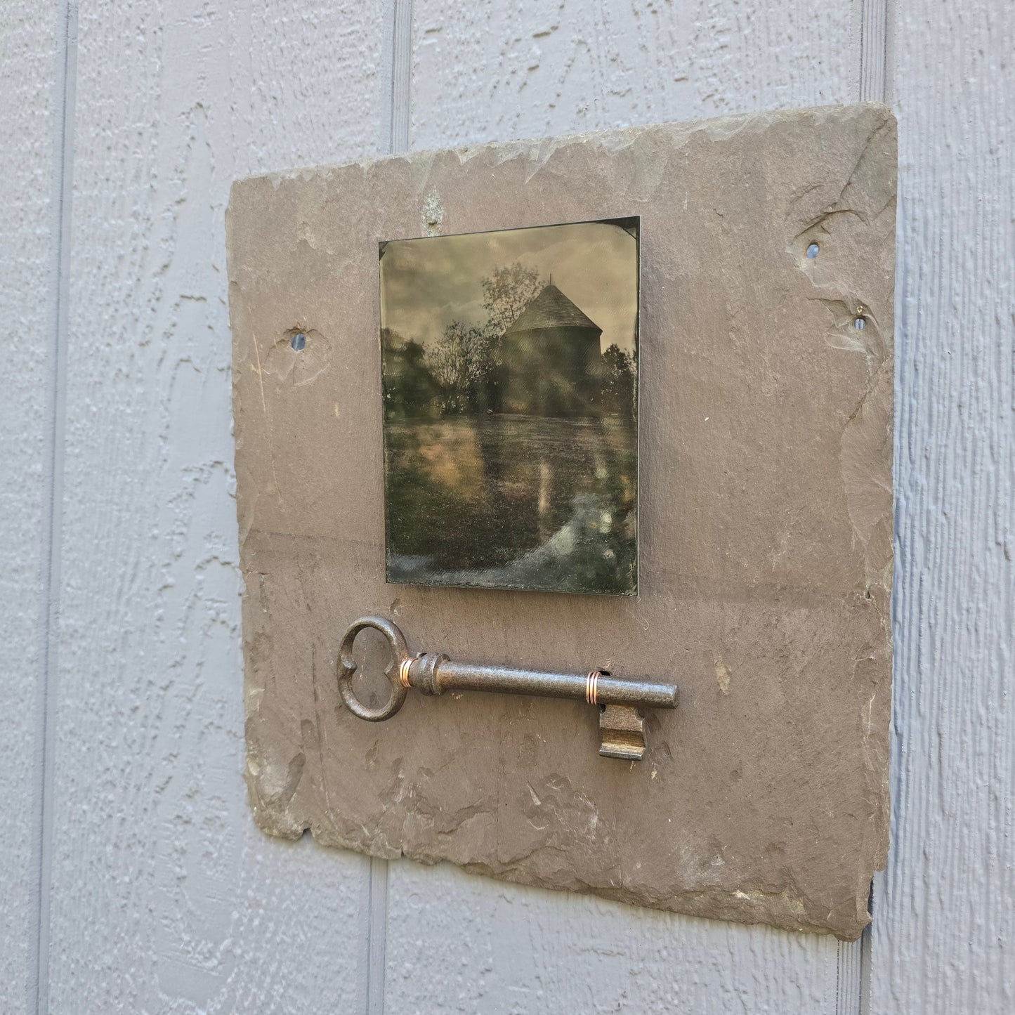 “The Powder House"| Original NESB Tintype on 19th Century Roof Slate