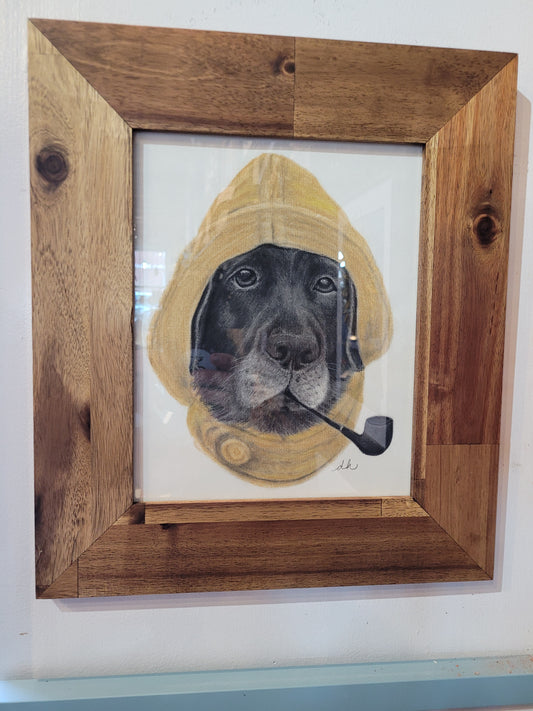 “One Old Salty Dog”  | Original Framed Charcoal | Deb Hewey