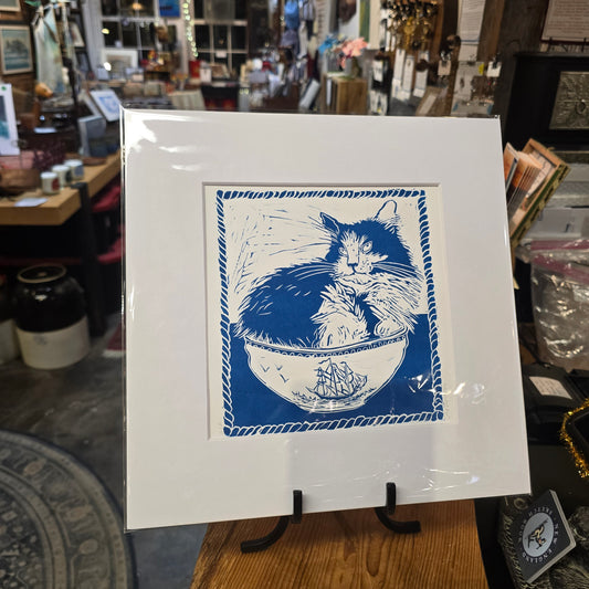 Chris Robinson | "The Ship’s Cat" | Linocut - Unframed