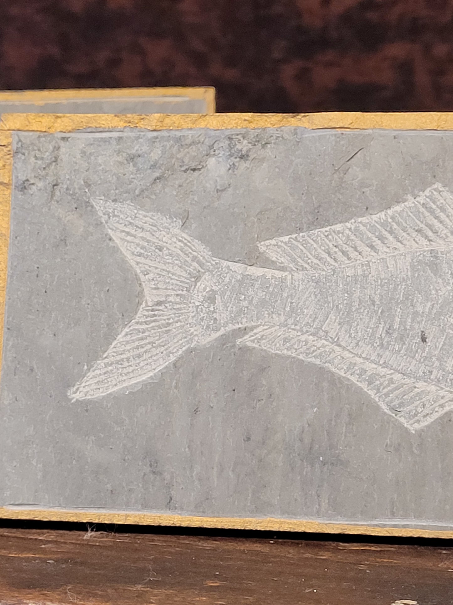 Fish Carved on Slate | Sm Rectangle | Updike