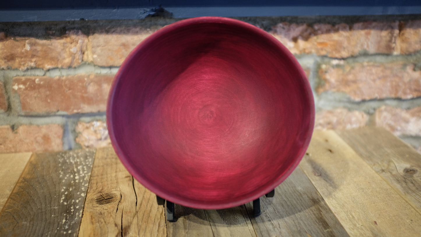 Birch Ale Bowl with hand carved "heart flower" motif