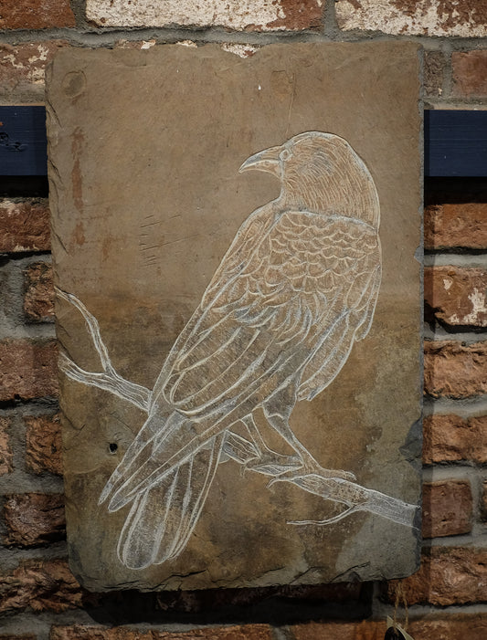 Slate Carving | Large Raven | Updike